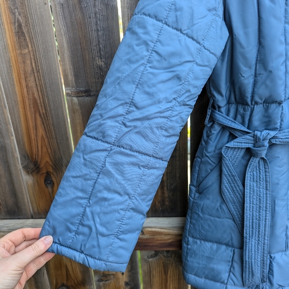 Vintage 70s down coat with tie size M - Picture 2 of 6